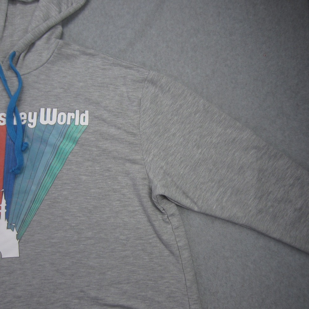 Disney Walt Disney World Hoodie Womens XL Gray Rainbow‎ Graphic Cropped - Picture 4 of 14